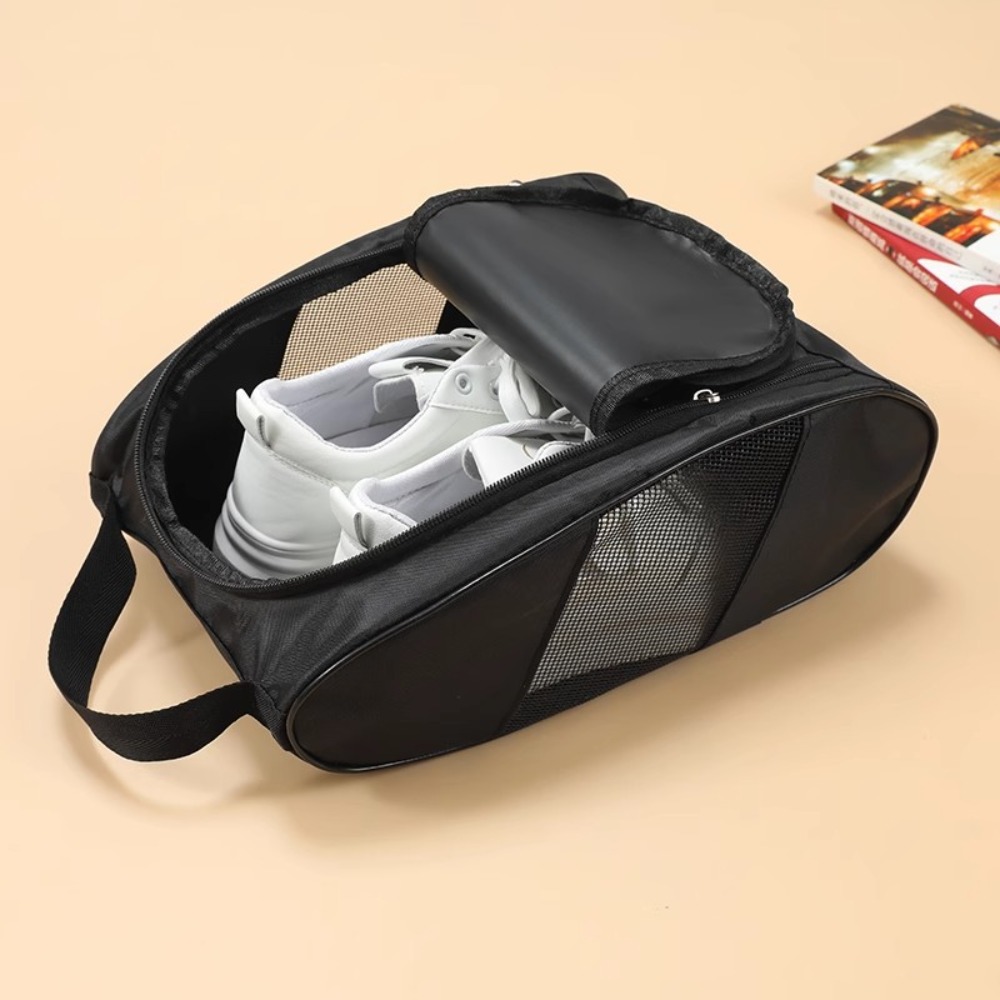 Golf Bag - ポータブルハンドヘルドシューズキャリアバッグ オックスフォード生地 ジッパー付きシューズ収納バッグ 軽量で通気性のあるゴルフシューズバッグ