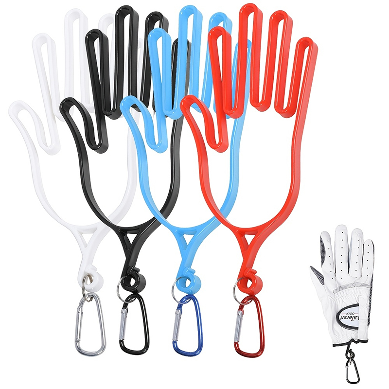 Golf Gloves - 2個入りゴルフグローブホルダー カラビナ付き ABS製ハンドシェイプドライラック グローブシェイパー ゴルファー用 ゴルフバッグ