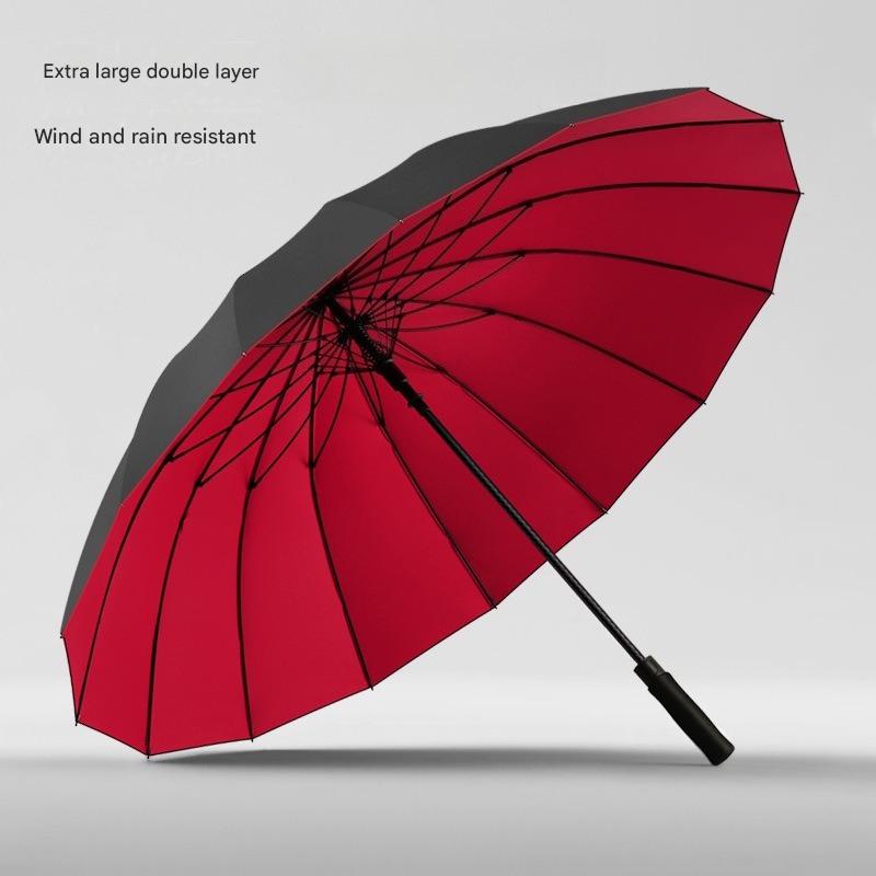 Golf Umbrella - 30インチ16本骨自動開閉式二重構造ゴルフ傘ロングハンドルストレート傘大型耐風雨傘
