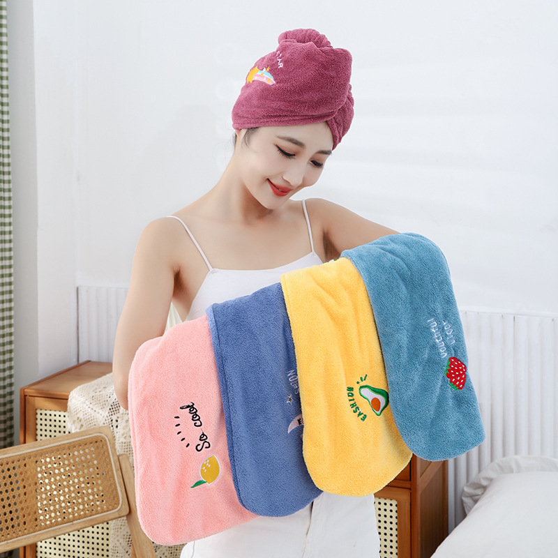 Golf Towel - 1pc 速乾性ヘア帽子超吸収性ソフト浴室女性ヘッドタオル女の子かわいいヘアタオルヘアドライラップボンネット