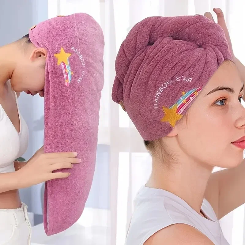 Golf Towel - 1個入り。速乾性ヘアキャップ。超吸収性で柔らかい素材。バスルーム用。女性用。女の子用。かわいいデザインのヘアタオル。ヘアドライ用。