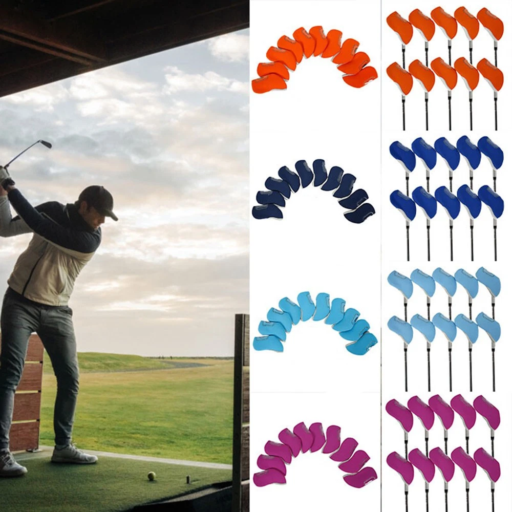 Golf Putter - クリアで目に見えるヘッドカバー 10 個入りゴルフカバー ゴルフウェッジヘッドカバー シースルーウィンドウ付きゴルフクラブ パター用ゴルフアクセサリー