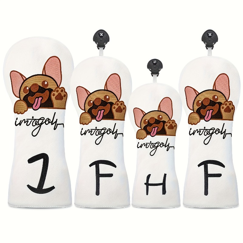 Golf Clubs - 1pc パピーゴルフクラブカバー - 「Integol」の文字が入ったかわいいブルドッグデザイン、耐久性のあるゴルフクラブヘッドカバー、ヘッド保護