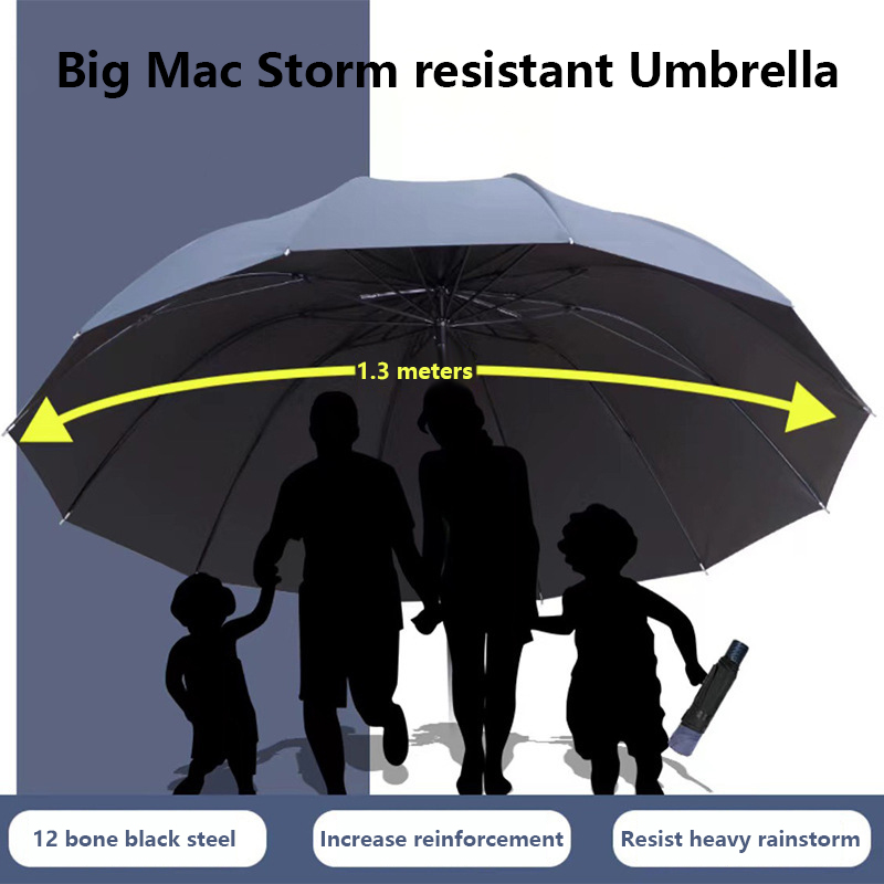 Golf Umbrella Large - 新しい特大折りたたみ傘日よけUV保護雨風防止強化コンパクト折りたたみ傘ビジネス家庭用