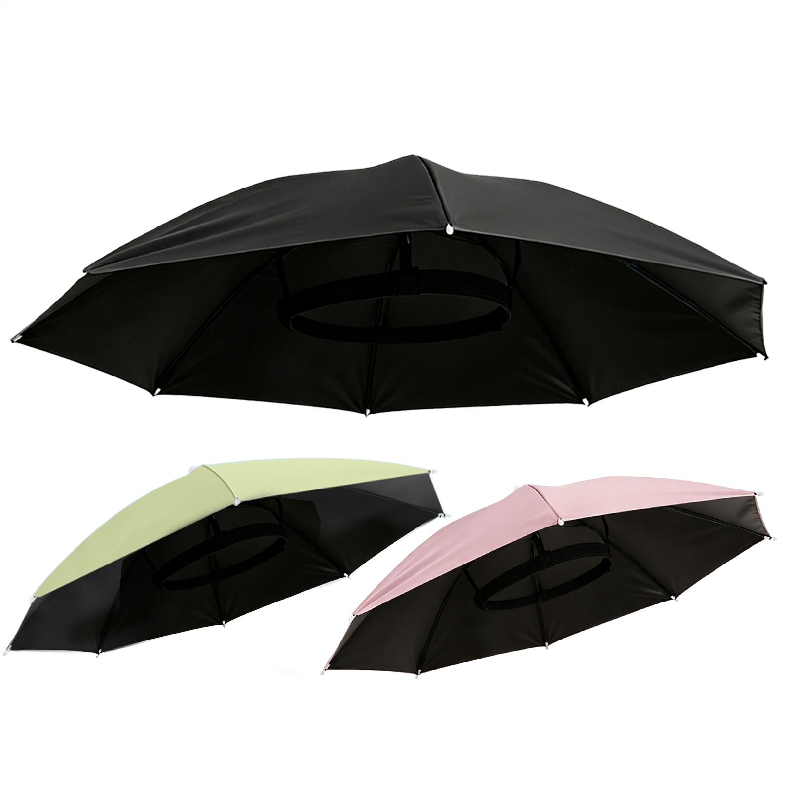 Golf Umbrella - 折りたたみ傘帽子防水ハンズフリー帽子調節可能な日よけ帽子女性男性屋外ビーチキャンプハイキング釣りゴルフ