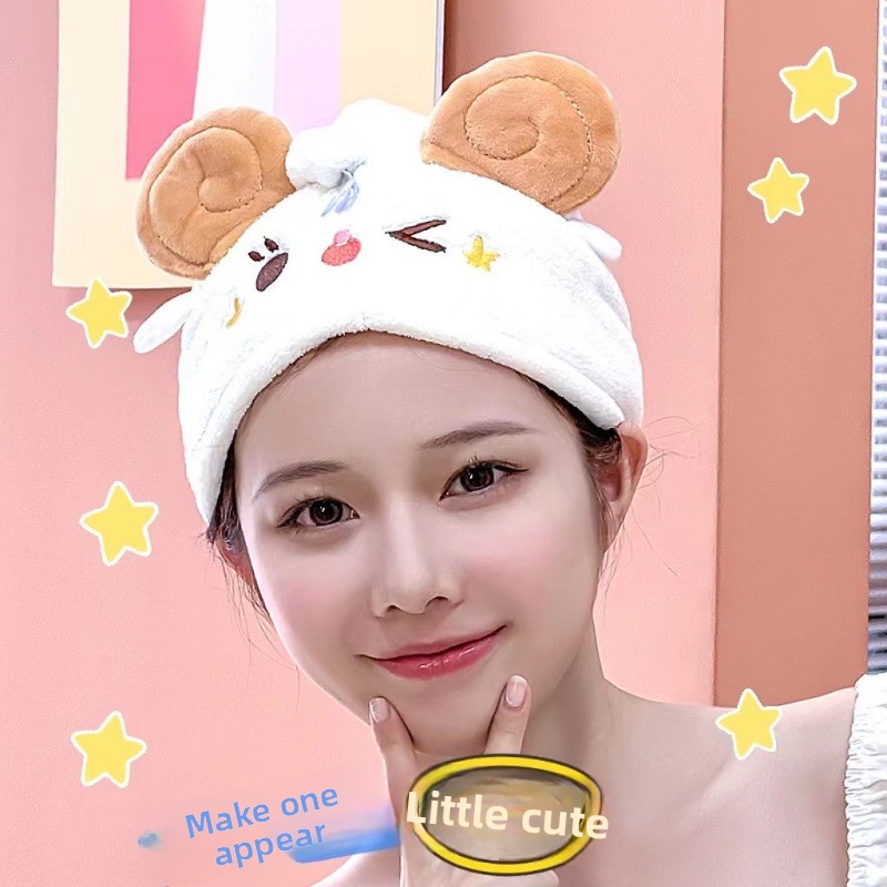かわいいカワイイ羊柄ドライヘアキャップ 超吸水速乾ヘアタオル - Golf Towel のレビューと価格