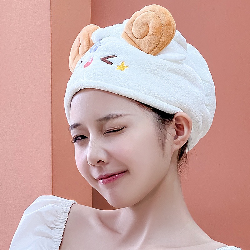 かわいいカワイイ羊柄ドライヘアキャップ 超吸水速乾ヘアタオル - Golf Towel のレビューと価格