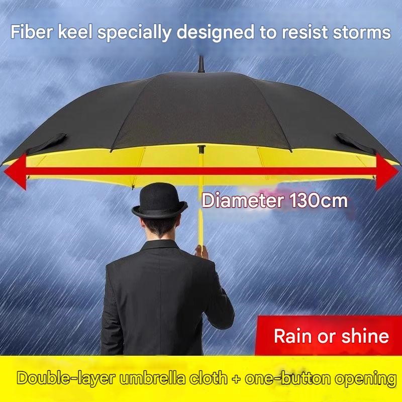 30インチ自動開閉式特大二重層傘、拡大強化ロングハンドルスト - Golf Umbrella のレビューと価格