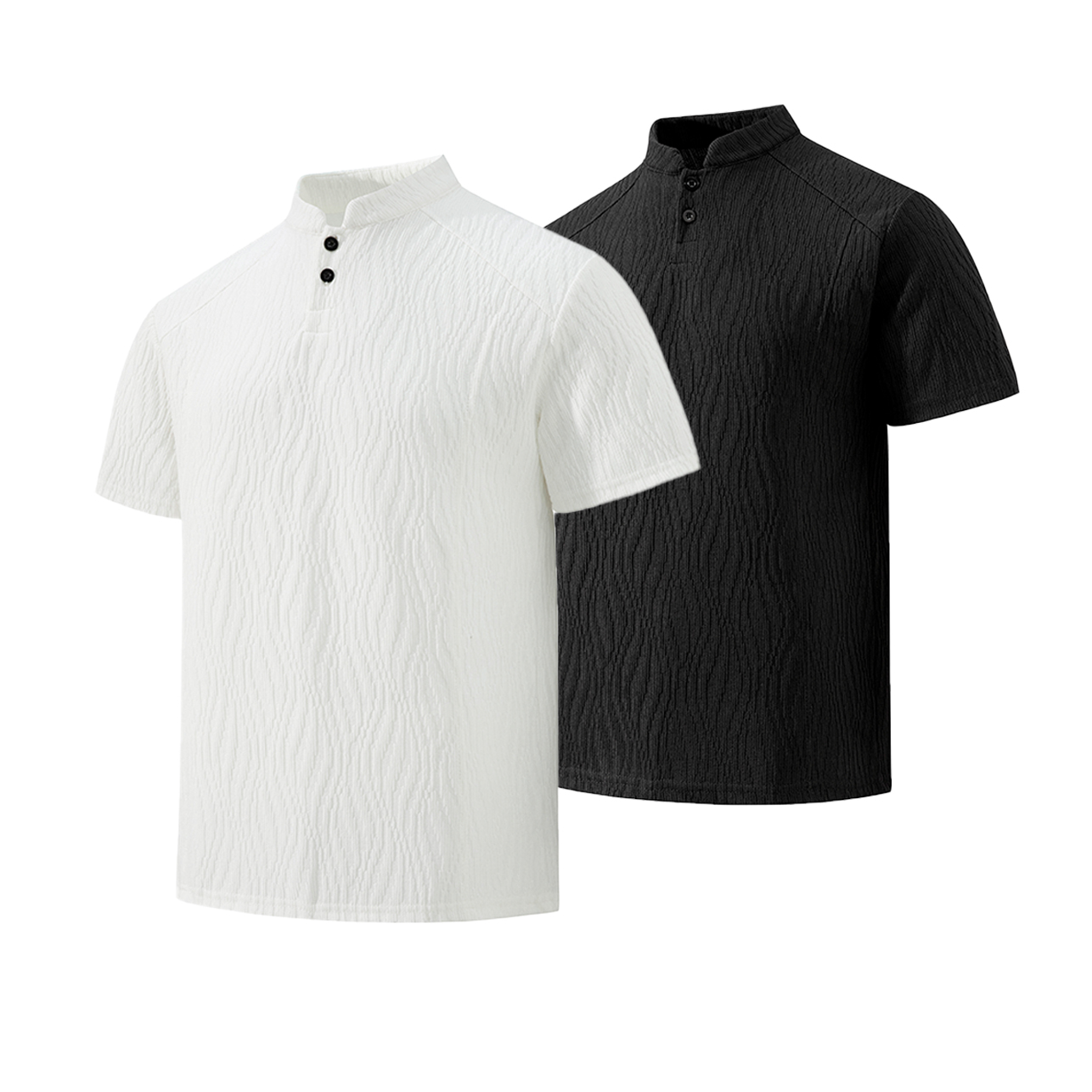 樹皮テクスチャメンズウェア衣類ヘンリーシャツ 2026 夏格 - Golf Tees のレビューと価格