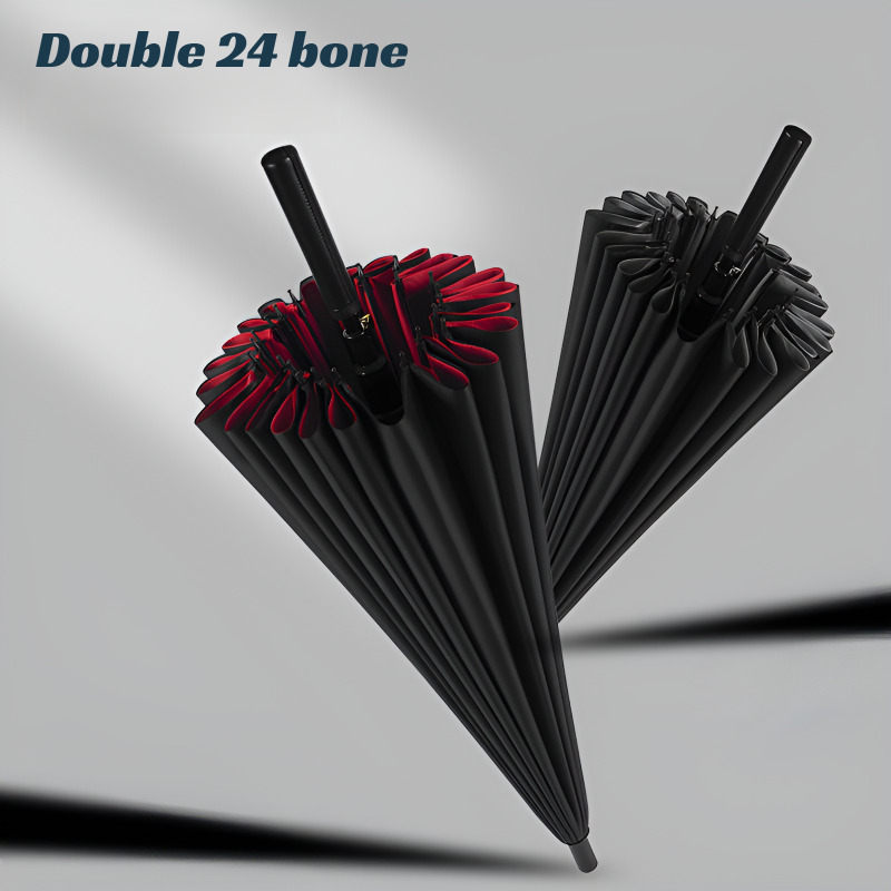 特大24本骨二重層傘 メンズロングハンドルストレート傘 大型 - Golf Umbrella Large のレビューと価格