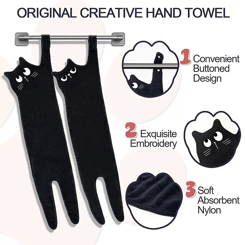 面白い猫のハンドタオル キッチン バスルーム ハンドタオル  - Golf Towel のレビューと価格