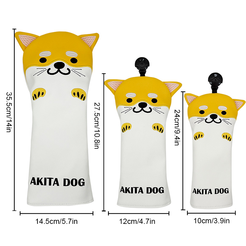 ゴルフクラブヘッドカバーセット 犬の漫画柄 ドライバー フェ - Golf Driver のレビューと価格