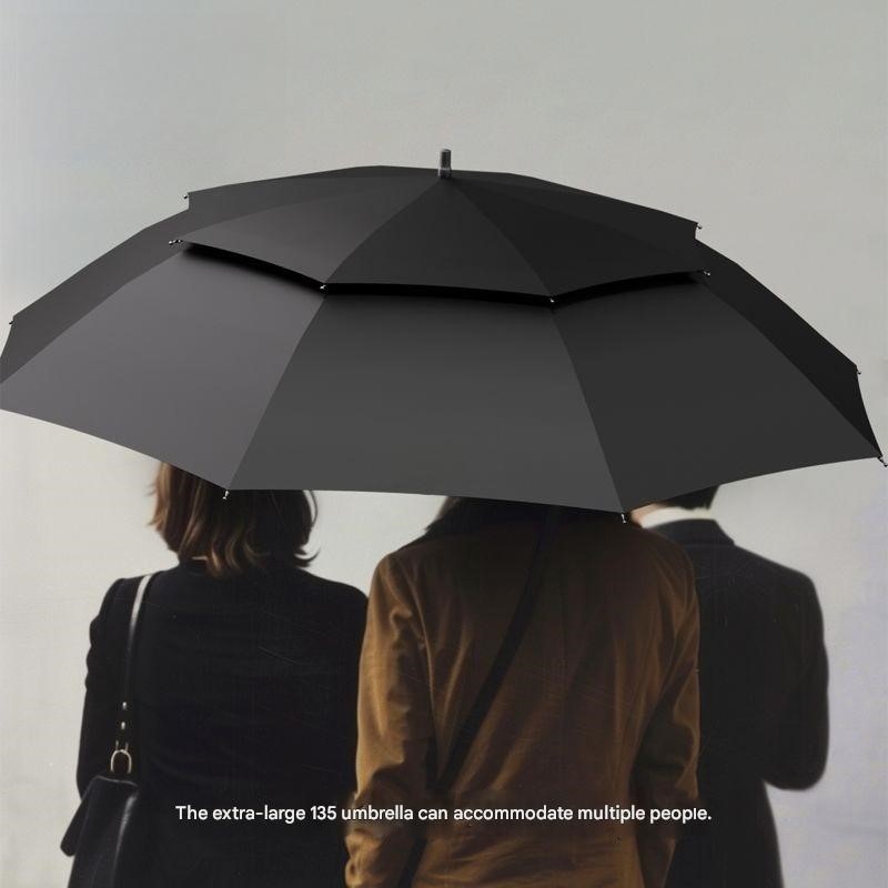 高級セミオートマチック長柄ストレート傘 二重構造耐暴風雨強化 - Golf Umbrella のレビューと価格