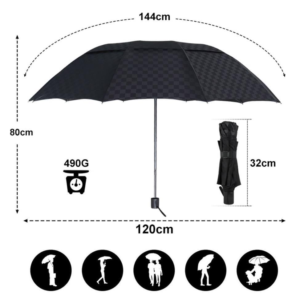男性と女性のための二重層防風傘,大きな雨,ビジネス,家族旅行 - Golf Umbrella Large のレビューと価格