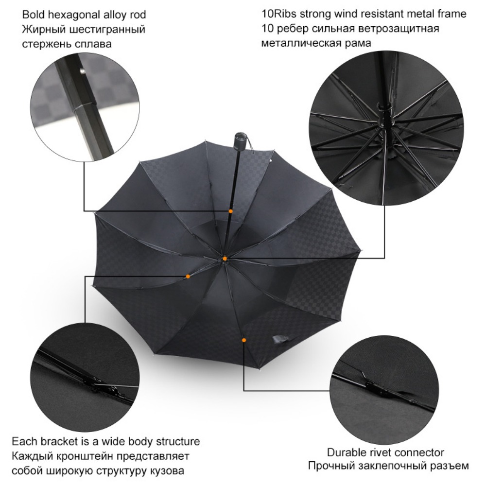 男性と女性のための二重層防風傘,大きな雨,ビジネス,家族旅行 - Golf Umbrella Large のレビューと価格