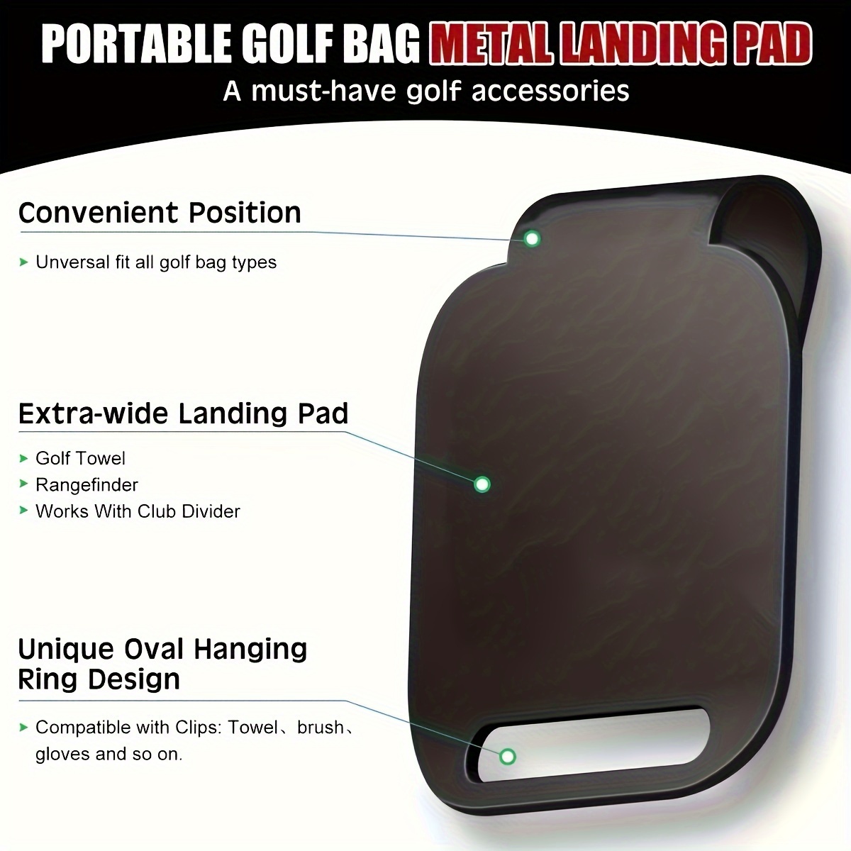 磁気ゴルフバッグ着陸パッド（9*8cm）磁気ゴルフタオル、ゴ - Golf Rangefinder のレビューと価格