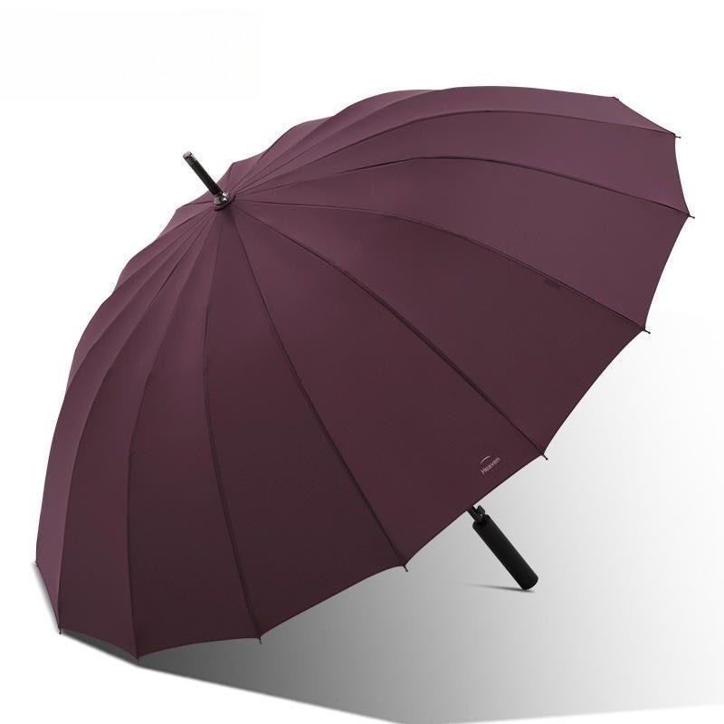 16本骨鋼鉄補強ロングストレートハンドル半自動傘、耐雨・耐風 - Golf Umbrella のレビューと価格