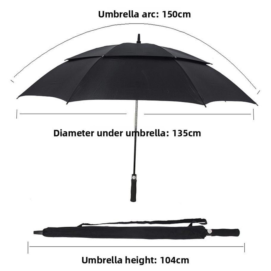 車用傘、二重構造ゴルフ傘、三重構造補強、特大屋外防風傘 - Golf Umbrella Large のレビューと価格