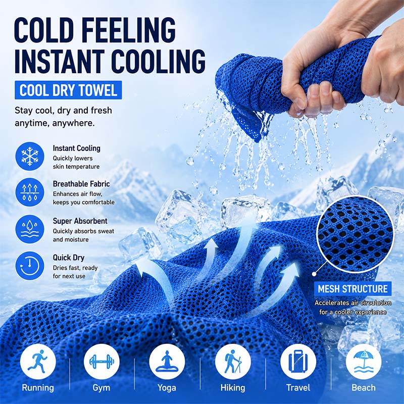 インスタント冷却タオル EVAケース付き 速乾 スポーツジム - Golf Towel のレビューと価格