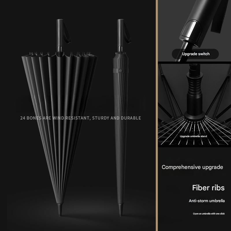 24本骨の長柄傘、拡大・厚み付け・強化・耐風性・耐久性のある - Golf Umbrella のレビューと価格
