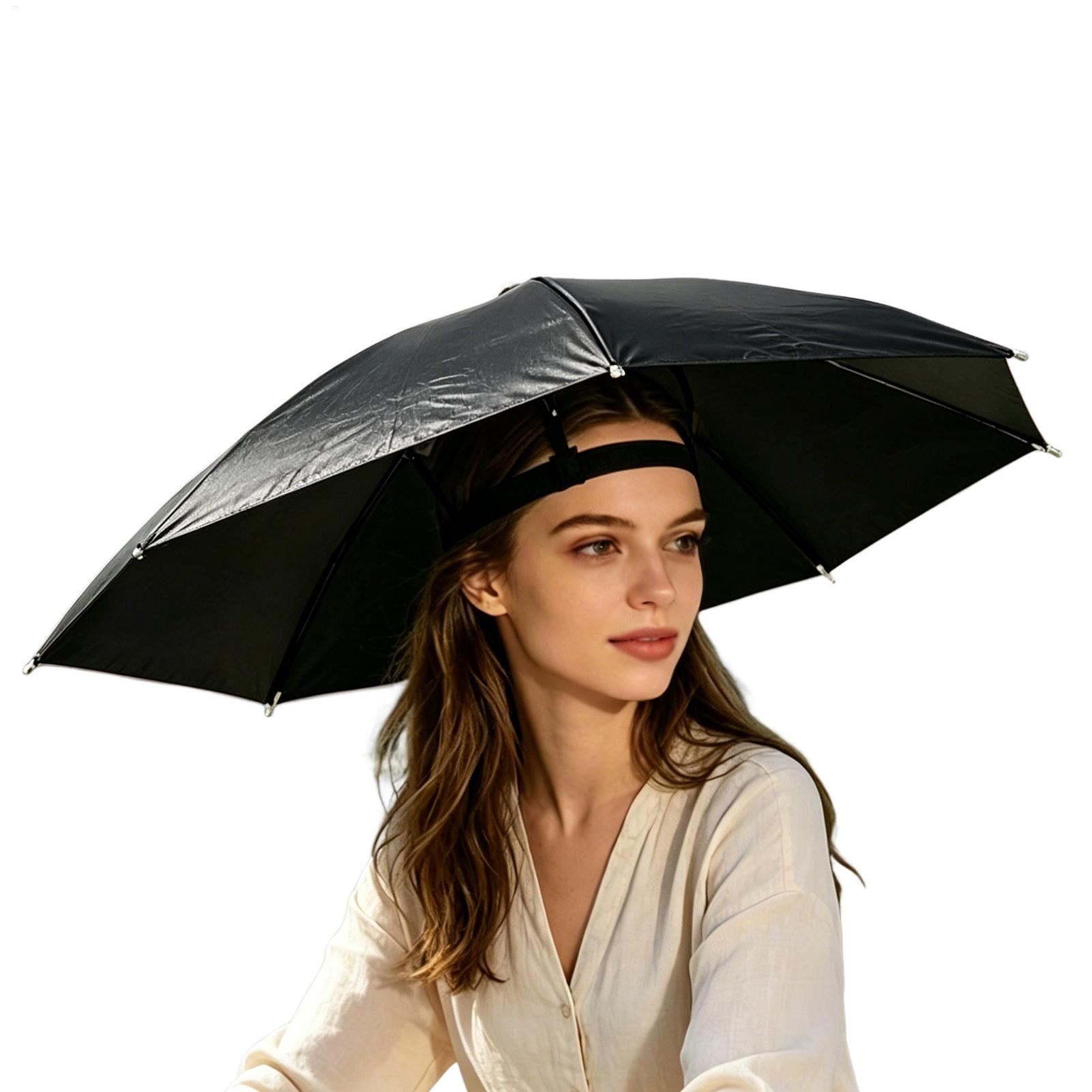 折りたたみ傘帽子防水ハンズフリー帽子調節可能な日よけ帽子女性 - Golf Umbrella のレビューと価格
